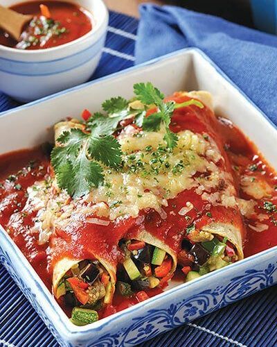 Enchiladas de vegetales asados