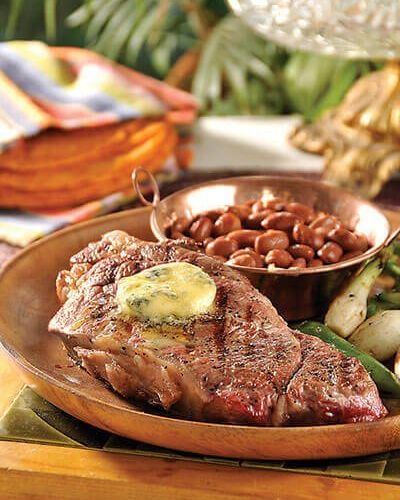 Filete New York con mantequilla de queso azul