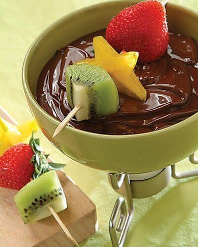 Fondue de chocolate con fruta