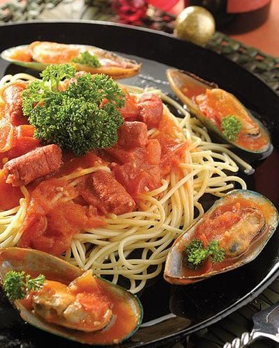 Espagueti con mejillones